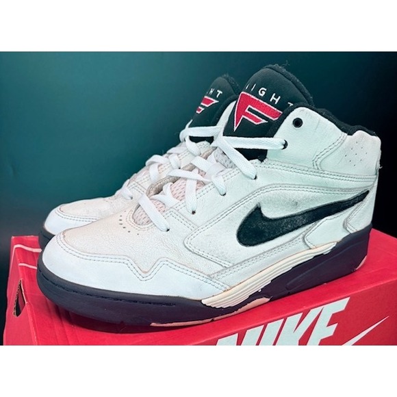 Vintage 1993 Nike Air Flight Lite Mid White/Black 930507-1B Mens size 8 - Picture 1 of 8